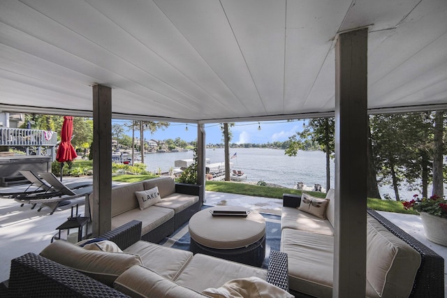 117 High View Ct, Brooklyn, MI 49230 - view of patio / terrace featuring an outdoor hangout area and a water view