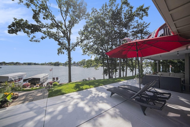 117 High View Ct, Brooklyn, MI 49230 - view of patio / terrace with a water view
