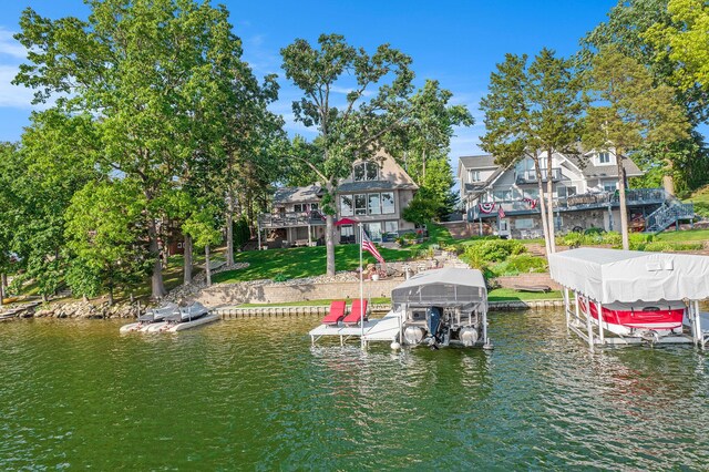 117 High View Ct, Brooklyn, MI 49230 - dock area with boat lift and a water view
