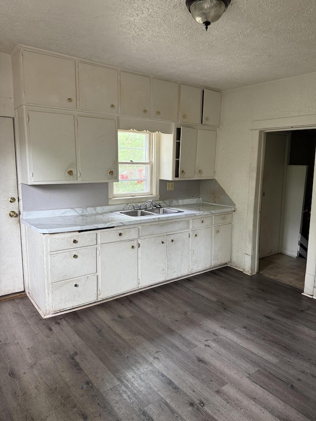 774 Amity Ave, Muskegon, MI 49442 - kitchen featuring dark wood-style flooring, light countertops, and a textured ceiling