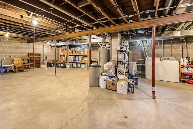 809 Pauline Blvd, Ann Arbor, MI 48103 - unfinished below grade area featuring washer and dryer and water heater