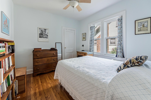 809 Pauline Blvd, Ann Arbor, MI 48103 - bedroom with dark wood-style flooring and a ceiling fan