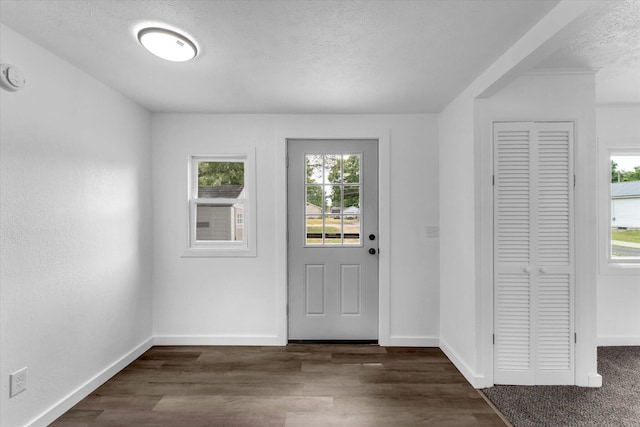 521 E Morrell St, Otsego, MI 49078 - foyer with dark wood-type flooring and a textured ceiling