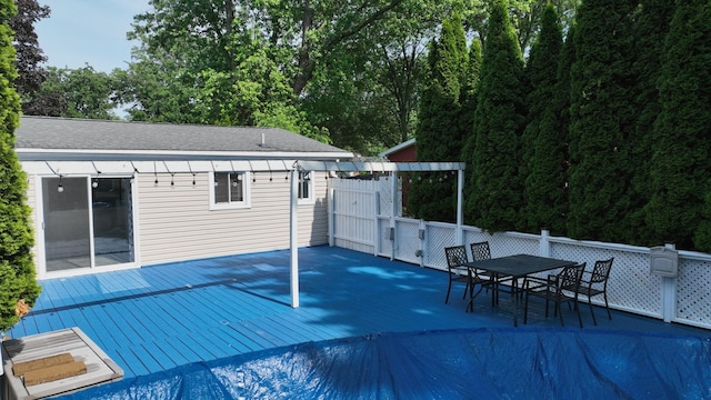 11427 Colonial Woods Dr, Clio, MI 48420 - deck featuring outdoor dining space