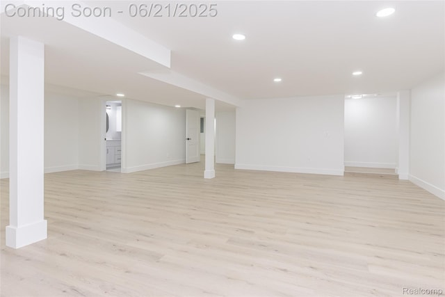 3145 Point Of The Woods Dr, West Bloomfield, MI 48324 - finished basement featuring recessed lighting and light wood-style flooring