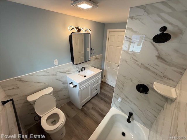 2326 Silver Cir, Pontiac, MI 48328 - bathroom featuring tile walls, vanity, and wainscoting