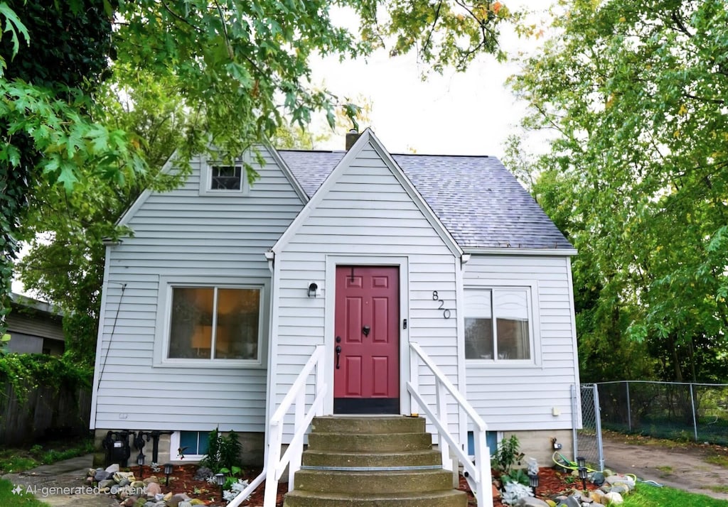 820 Woodlawn Ave, Grand Haven, MI 49417 - view of front of home with entry steps and roof with shingles