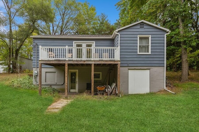 13176 Red Arrow Hwy, Sawyer, MI 49125 - back of property featuring a wooden deck and a lawn
