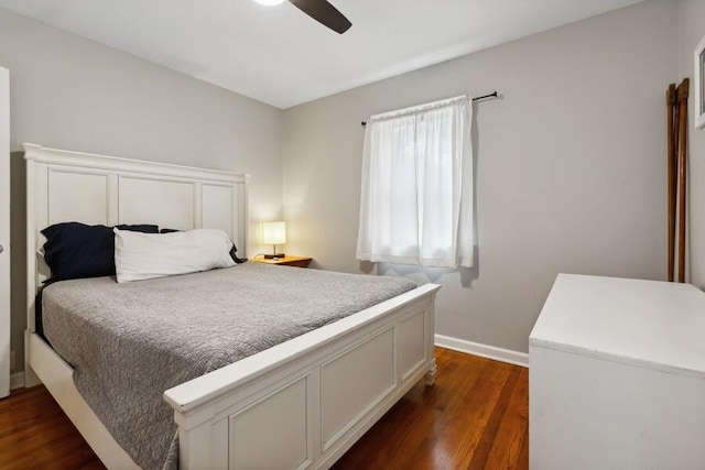 13176 Red Arrow Hwy, Sawyer, MI 49125 - bedroom with dark wood-style flooring and ceiling fan