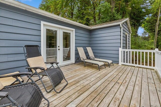 13176 Red Arrow Hwy, Sawyer, MI 49125 - wooden deck with french doors