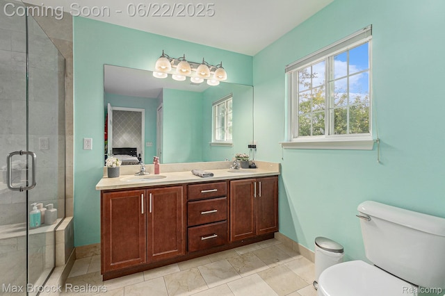 417 James Cir, Royal Oak, MI 48067 - full bathroom featuring double vanity and a shower stall