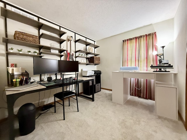 8021 Mclain Ave, Lambertville, MI 48144 - office area with light carpet and a textured ceiling