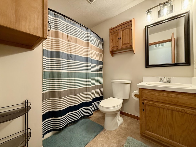 8021 Mclain Ave, Lambertville, MI 48144 - bathroom with vanity, a textured ceiling, and a shower with shower curtain