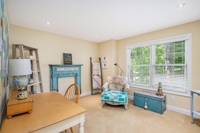 3314 Westview Ct, Allegan, MI 49010 - carpeted home office featuring baseboards and recessed lighting