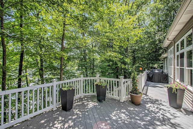3314 Westview Ct, Allegan, MI 49010 - wooden terrace with a grill
