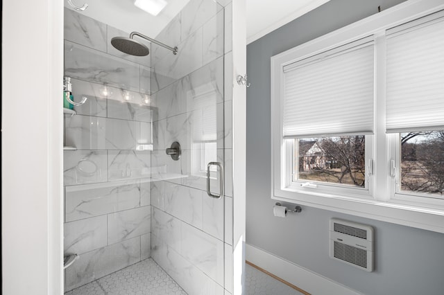 1908 Niles Ave, Saint Joseph, MI 49085 - bathroom with a marble finish shower and a wall mounted AC