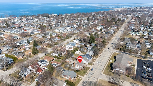 1908 Niles Ave, Saint Joseph, MI 49085 - aerial view of property and surrounding area featuring nearby suburban area and a large body of water