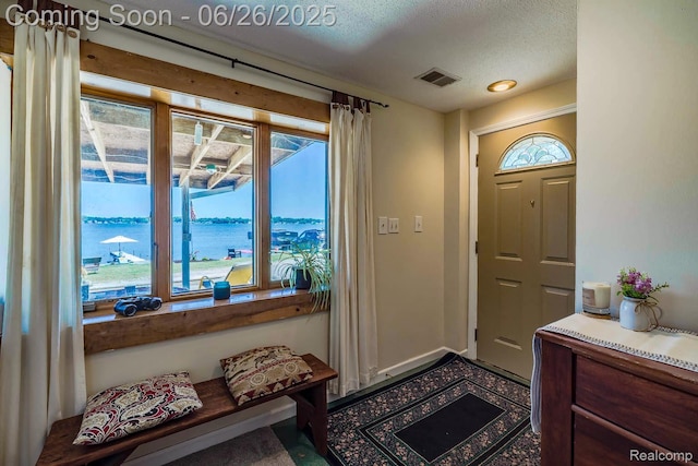 3971 S Shore Dr, Lapeer, MI 48446 - foyer entrance featuring a textured ceiling and baseboards