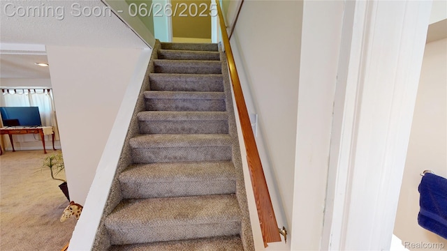 3971 S Shore Dr, Lapeer, MI 48446 - staircase featuring carpet