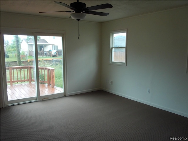 38014 Mallast St, Harrison Township, MI 48045 - spare room with carpet, a ceiling fan, and ornamental molding