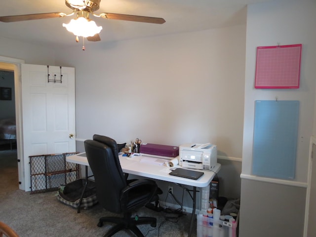 1513 Joy Ave, Jackson, MI 49203 - home office with carpet and a ceiling fan