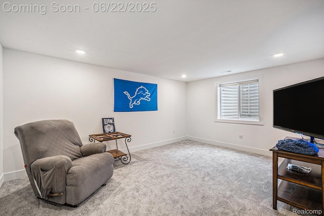 1013 Lancaster St, Lapeer, MI 48446 - sitting room featuring carpet flooring and recessed lighting