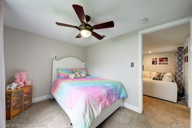 1320 W Drahner Rd, Oxford, MI 48371 - bedroom with carpet flooring and ceiling fan