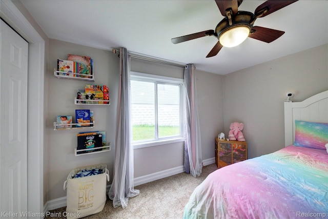 1320 W Drahner Rd, Oxford, MI 48371 - bedroom with carpet and a ceiling fan