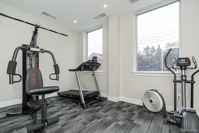 1021 S Washington Ave Unit G, Royal Oak, MI 48067 - workout area featuring dark colored carpet and recessed lighting