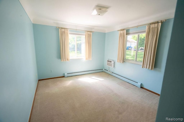 3400 Elizabeth Dr Unit 4, Trenton, MI 48183 - empty room with a baseboard radiator, carpet flooring, and healthy amount of natural light