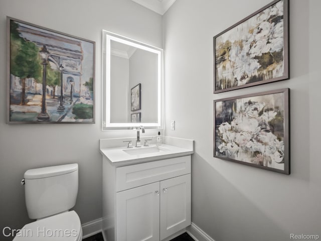 1790 Washington Blvd, Birmingham, MI 48009 - bathroom featuring crown molding and vanity
