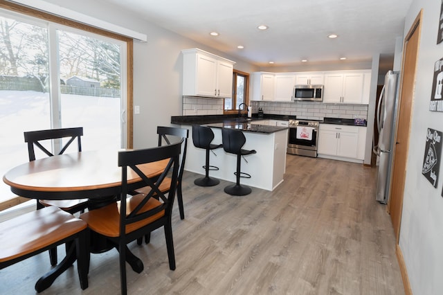 5825 Saddle Club Dr, Kalamazoo, MI 49009 - kitchen with stainless steel appliances, healthy amount of natural light, tasteful backsplash, and recessed lighting