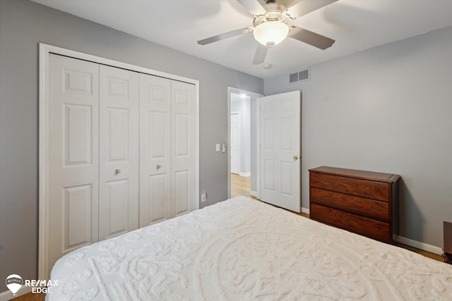 11419 Autumn Breeze Trl, Clio, MI 48420 - bedroom with a closet and ceiling fan
