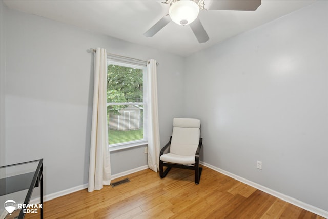 11419 Autumn Breeze Trl, Clio, MI 48420 - sitting room with light wood-type flooring and ceiling fan