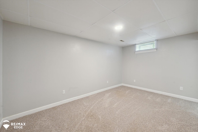 11419 Autumn Breeze Trl, Clio, MI 48420 - below grade area with carpet and a paneled ceiling