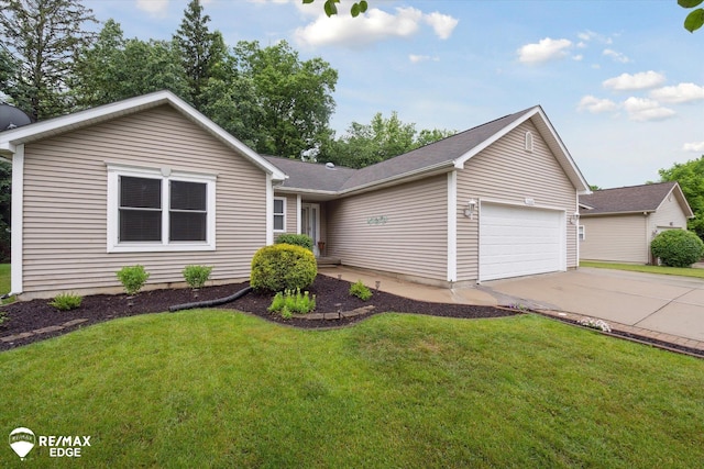11419 Autumn Breeze Trl, Clio, MI 48420 - ranch-style home with an attached garage, concrete driveway, and a front lawn
