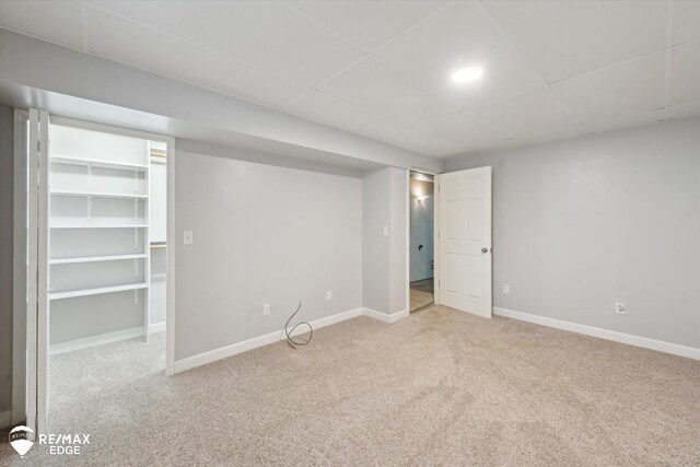 11419 Autumn Breeze Trl, Clio, MI 48420 - finished basement with carpet floors and a drop ceiling
