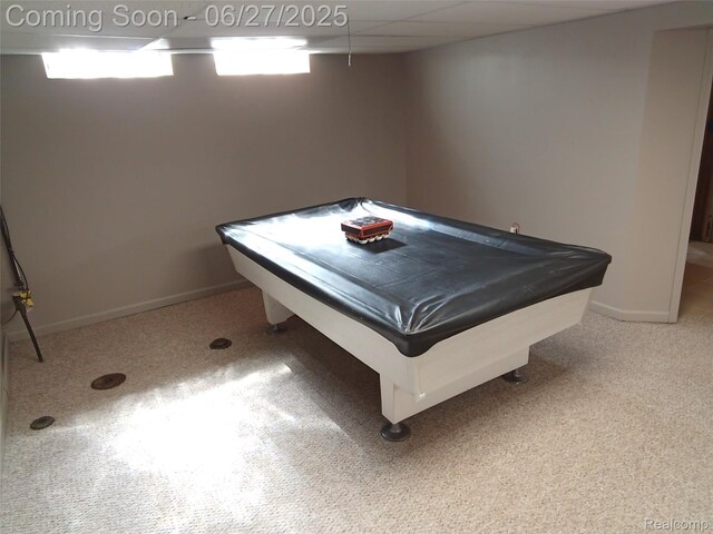 8283 Christine St, Warren, MI 48093 - playroom with billiards and light carpet