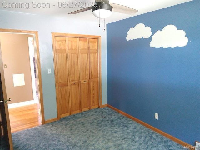 8283 Christine St, Warren, MI 48093 - unfurnished bedroom featuring a closet, carpet, and ceiling fan