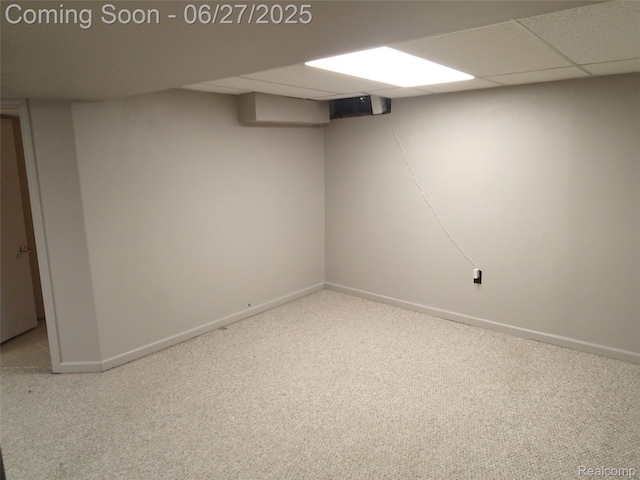 8283 Christine St, Warren, MI 48093 - finished basement featuring carpet flooring and a drop ceiling
