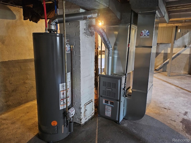 1102 W Atherton Rd W, Flint, MI 48507 - utility room with water heater and heating unit