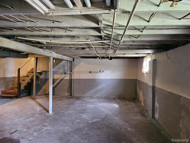 1102 W Atherton Rd W, Flint, MI 48507 - unfinished below grade area with stairs