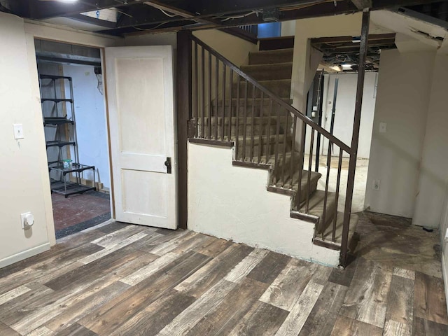 57993 Oak Park Rd, Three Rivers, MI 49093 - below grade area with stairs and wood finished floors