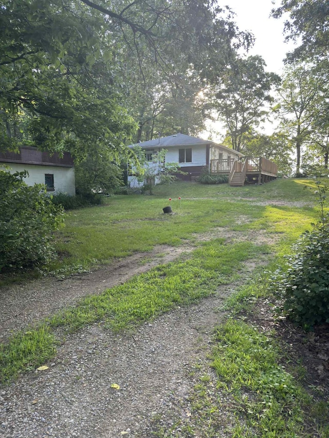 57993 Oak Park Rd, Three Rivers, MI 49093 - view of grassy yard with a deck