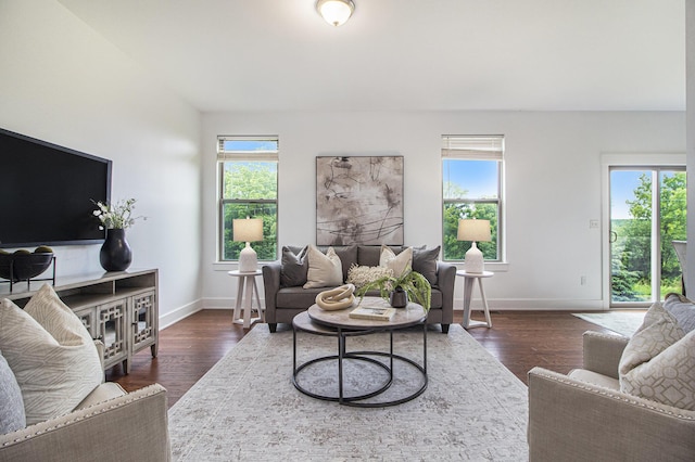 6378 N Trailwoods Dr, Ann Arbor, MI 48103 - living area featuring plenty of natural light and dark wood-type flooring
