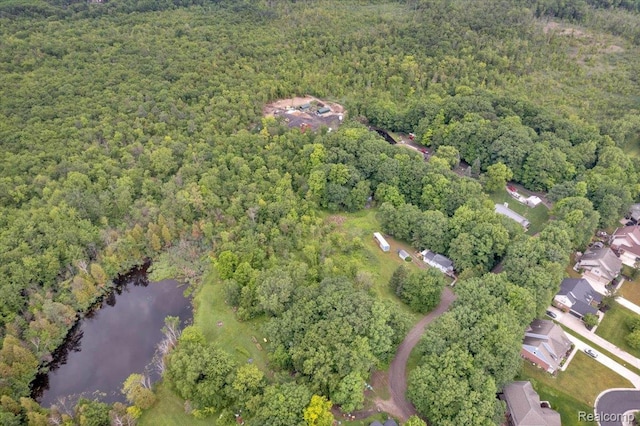 4155 Mill Lake Rd, Lake Orion, MI 48360 - aerial overview of property's location featuring a heavily wooded area and a large body of water