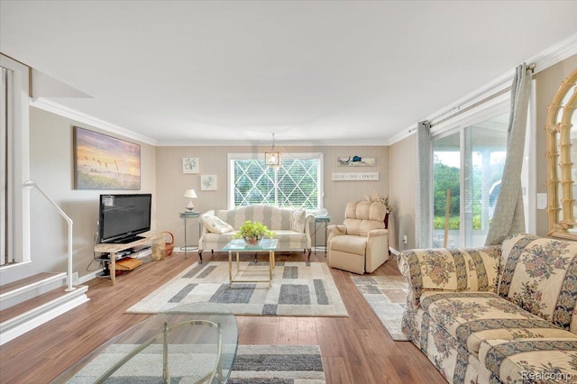 4155 Mill Lake Rd, Lake Orion, MI 48360 - living area with ornamental molding and light wood-type flooring