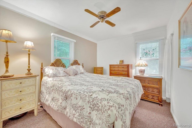 4155 Mill Lake Rd, Lake Orion, MI 48360 - bedroom featuring light carpet, multiple windows, and a ceiling fan