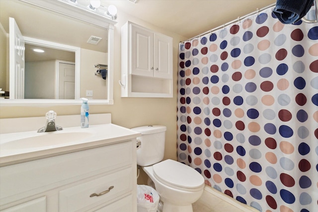 9422 Timber Ridge Dr, Grand Blanc, MI 48439 - bathroom with vanity, curtained shower, and tile patterned flooring