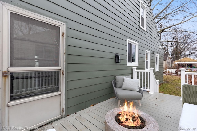 20628 Alger St, Saint Clair Shores, MI 48080 - deck with an outdoor fire pit